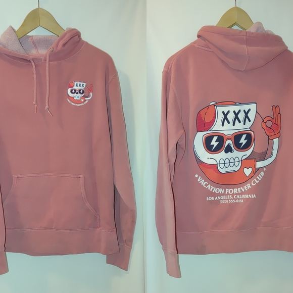 neon riot Other - Neon Riot Tilly's Exclusive Vacation forever Club Pullover Hoodie Pink skull M